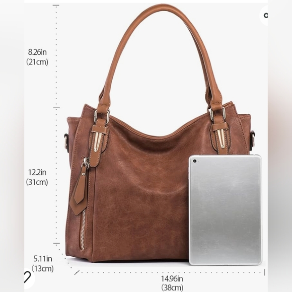 Unbranded Large Slouchy Vegan Leather Shoulder Bag with Lots of Storage - Picture 10 of 11